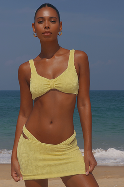 'Lemon' Scrunch Micro Skirt