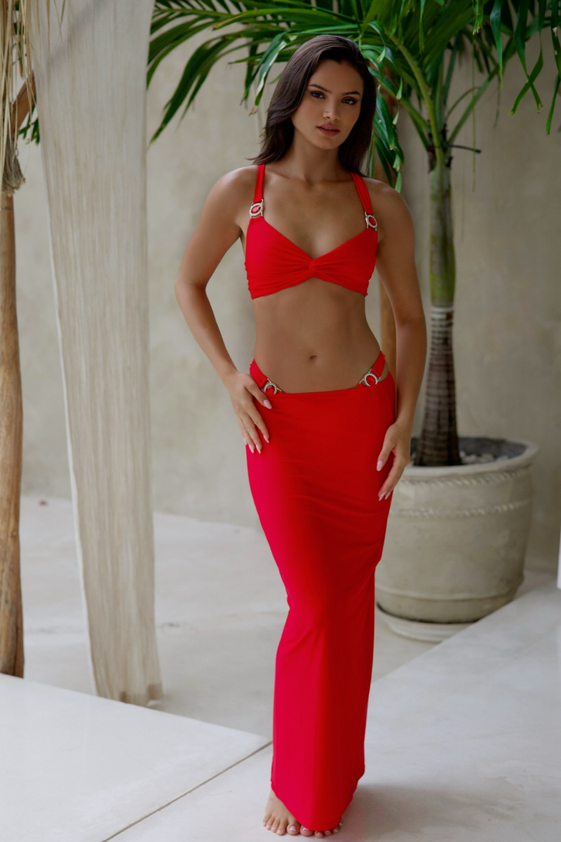 Amour 'Red' Maxi Skirt